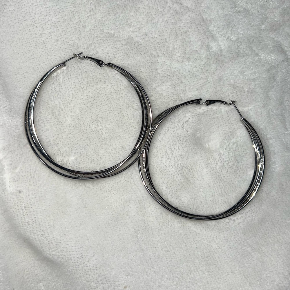 Silver hoop earrings